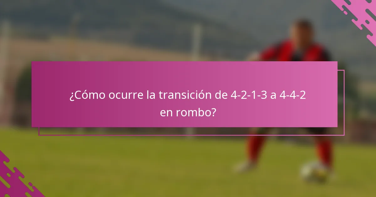 ¿Cómo ocurre la transición de 4-2-1-3 a 4-4-2 en rombo?